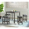 Oak Lawn 5-Piece Counter Height Dining Room Set (Charcoal Grey)