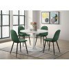 Isadora Round Dining Room Set w/ Emerald Velvet Chairs