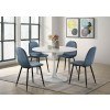 Isadora Round Dining Room Set w/ Navy Blue Velvet Chairs