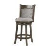 24 Inch Cane Back Swivel Counter Height Stool (Antique Grey)