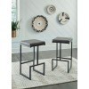 Strumford Gray and Black Tall Upholstered Barstool (Set of 2)