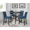 Crispin Counter Height Dining Room Set w/ Marine Blue Chairs