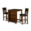 Gia 3-Piece Counter Height Storage Dining Room Set (Brown)