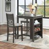 Gia 3-Piece Counter Height Storage Dining Room Set (Gray)