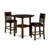 Gia 3-Piece Counter Height Drop Leaf Dining Room Set (Brown)