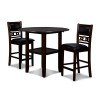 Gia 3-Piece Counter Height Drop Leaf Dining Room Set (Ebony)
