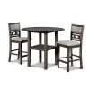 Gia 3-Piece Counter Height Drop Leaf Dining Room Set (Gray)