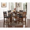 Gia 5-Piece Counter Height Dining Set (Brown)