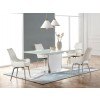 D2279 Dining Room Set w/ White Swivel Chairs