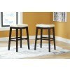 Lemante Ivory and Brown Tall Upholstered Barstool (Set of 2)