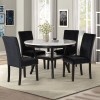 Celeste Round Dining Room Set w/ Black Chairs