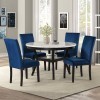 Celeste Round Dining Room Set w/ Blue Chairs
