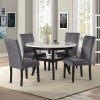 Celeste Round Dining Room Set w/ Gray Chairs