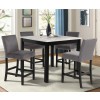 Celeste 5-Piece Counter Height Dining Set w/ Gray Chairs