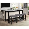 Celeste Theater Bar Table w/ 3 Gray Stools