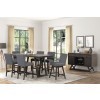 High Line Counter Height Dining Set w/ Gray Swivel Chairs