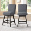High Line Counter Height Dining Set w/ Gray Swivel Chairs