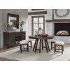 Westley Falls Round Dining Room Set w/ Curved Benches