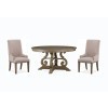 Tinley Park 60 Inch Round Dining Room Set w/ Upholstered Host Chairs