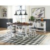 Valebeck Counter Height Dining Set w/ White Barstools