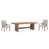 Lindon Trestle Dining Room Set w/ Grey Arm Chairs