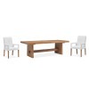 Lindon Trestle Dining Room Set w/ White Arm Chairs