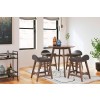 Lyncott Counter Height Dining Set w/ Charcoal Chairs