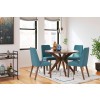 Lyncott Round Dining Room Set w/ Blue Chairs