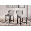 Jeanette Linen Counter Height Chair (Set of 2)
