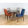 Maggie Round Dining Room Set w/ Blue Chairs