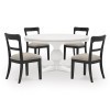 Basinger Round Dining Room Set w/ Black Upholstered Chairs