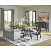 Galliden Brown and Black Dining Room Set w/ Bench