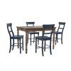 Savannah Court Counter Height Dining Room Set (Oak) w/ Navy Chairs