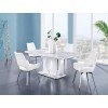 D894 Dining Room Set w/ White Swivel Chairs