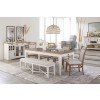 Americana Modern Dining Room Set w/ Upholstered Chairs and Bench