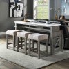 Wandella 4-Piece Counter Height Table Set w/ USB (Weathered Gray)