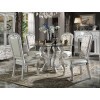 Dresden Round Dining Room Set w/ Glass Top Table (Bone White)