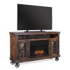 Industrial 62 Inch Fireplace Console (Tobacco)