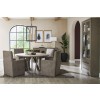 Pure Modern 60 Inch Round Dining Room Set w/ Upholstered Caster Chairs