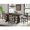 Stone Counter Height Dining Room Set w/ Swirl Back Chairs
