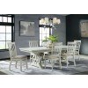 Stone Dining Room Set w/ Slat Chairs (White)
