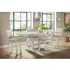 Stone Counter Height Dining Room Set (White)