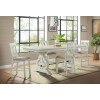 Stone Counter Height Dining Room Set w/ Slat Back Chairs (White)