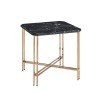 Daxton Faux Marble Top Square End Table