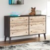 Piperton Six Drawer Dresser (Brown and Black)
