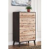 Piperton Five Drawer Chest (Brown and Black)