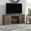 Trinell Large TV Stand w/ Fireplace