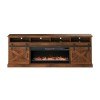 Farmhouse 94 Inch Fireplace Console (Aged Whiskey)