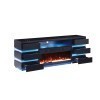 Terni Black TV Stand w/ Fireplace and 2 Side Tables