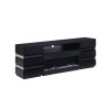 Terni Black TV Stand w/ Fireplace and 2 Side Tables